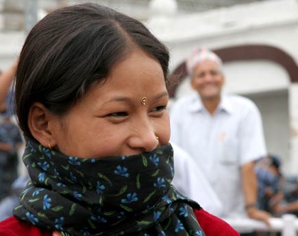 Nepali Women Dress. smile: A Nepali woman from