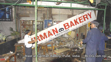 german bakery, pune, india. torn apart